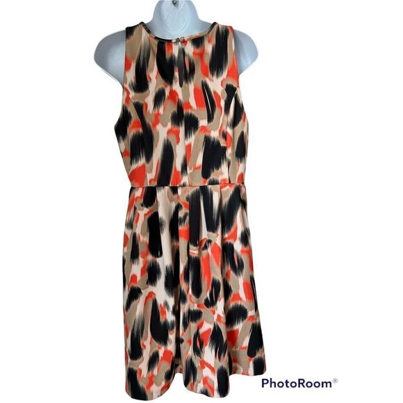 NWT INC International Concepts sleeveless Tan Orange A Line dress L - Picture 3 of 4